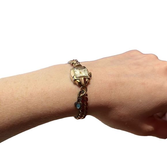 10k ROSE GOLD FILLED VINTAGE ELMONT WINDING WATCH - Picture 8 of 11